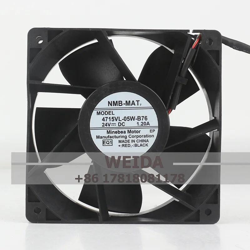 

NMB 4715VL-05W-B76 DC24V 1.20A Инверторный охлаждающий вентилятор с шарикоподшипником Электрический вентилятор 120x120 Двигатель постоянного тока Охлаждающий вентилятор Охлаждающий вентилятор