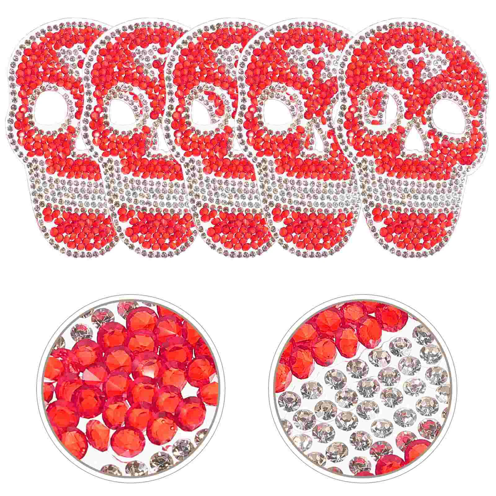 Toppe posteriori Decor Teschio Strass Adesivi con diamanti caldi Adesivo multifunzione Abbigliamento ricamato Uomo Paillettes