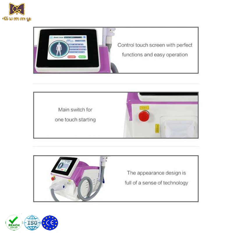 Diode Laser Permanent Hair Removal Machine Three Wavelengths Device Skin Whitening Rejuvenation Tightening for All Skin Tones