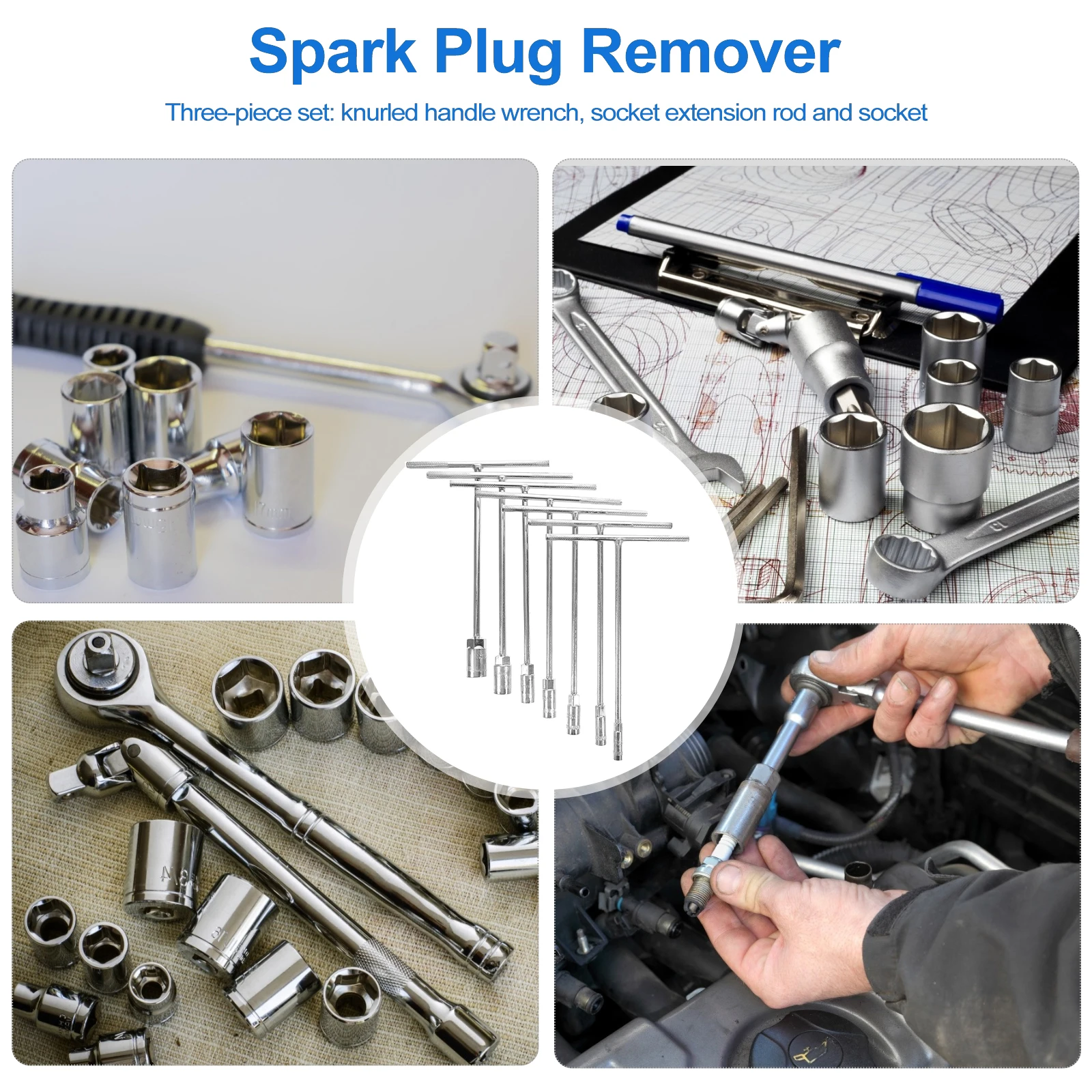 

7pcs T-Handle Socket Wrench Set 8Mm 10Mm 12Mm 13Mm 14Mm 17Mm 19Mm Metric Standard Tools For Bike Motorcycle Handle