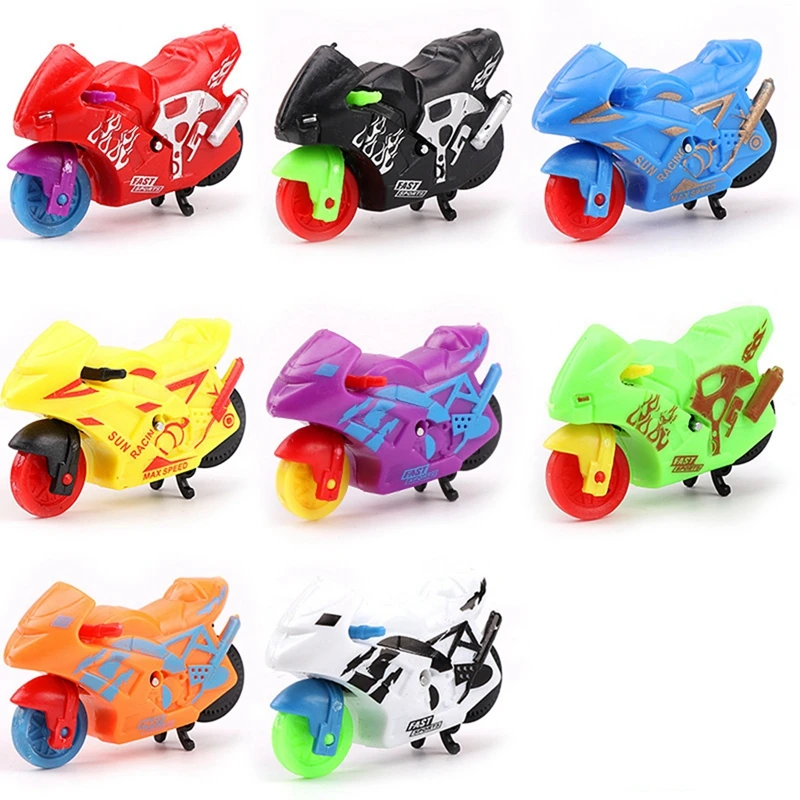 Mini Colorful Plastic Pull Back Motorcycle Toys For Kids Birthday Party Favors Pinata Filler Carnival Prizes Fun Game Gift