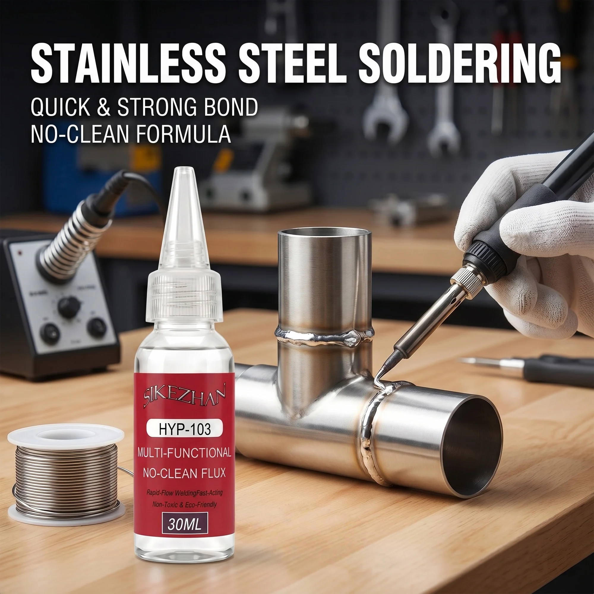 Fast Acting Liquid Soldering Flux 30ML Rapid Flow No Clean Welding Liquid for Plumbing Pipe Leak Repair Stainless Steel Metal