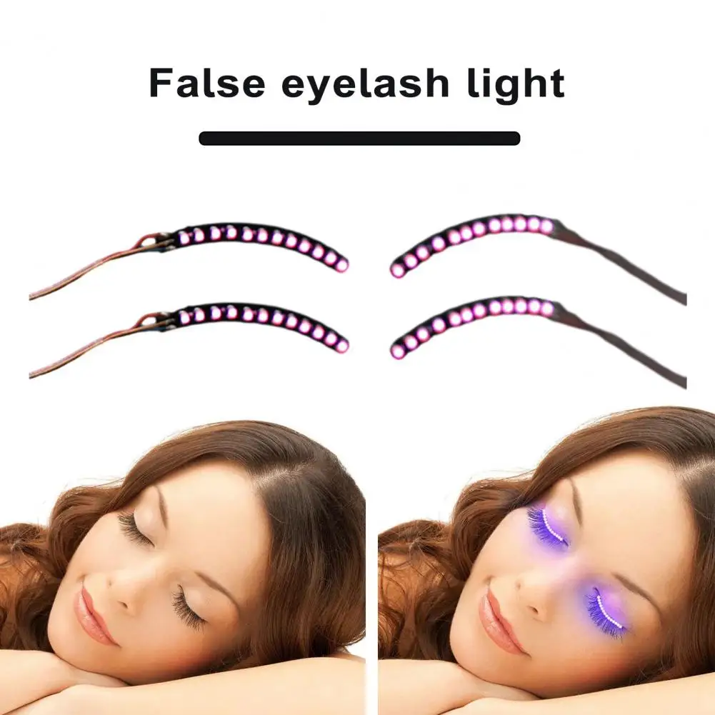 LED Eyelashes Charming Unique Light-up Eyeliner Halloween Shining Eyelid Tape for Parties Nightclubs Bar Creative Photo Props