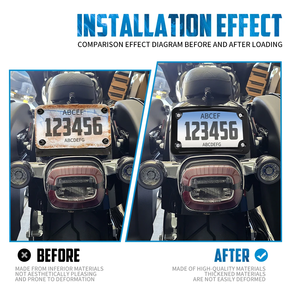 دراجة نارية لوحة ترخيص قوس منحني وضع 3 ثقوب تصاعد إطار حامل ل هارلي سوفتيل FL سبورتستر XL داينا التوائم الكبيرة #4