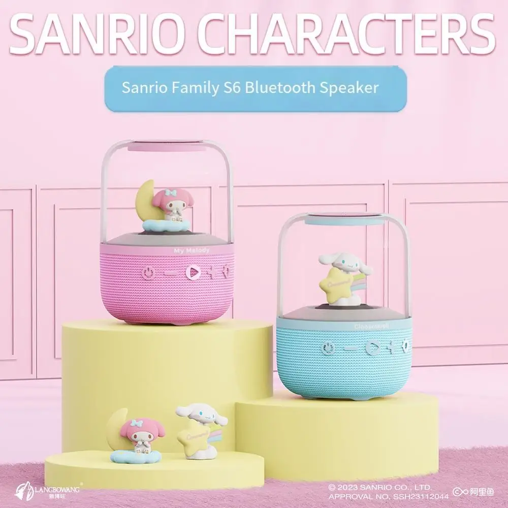 

2025 Sanrio Cinnamoroll Bluetooth Speaker Cartoon My Melody Colorful Light Effect Wireless Audio Tf Card Insertion Festival Gift