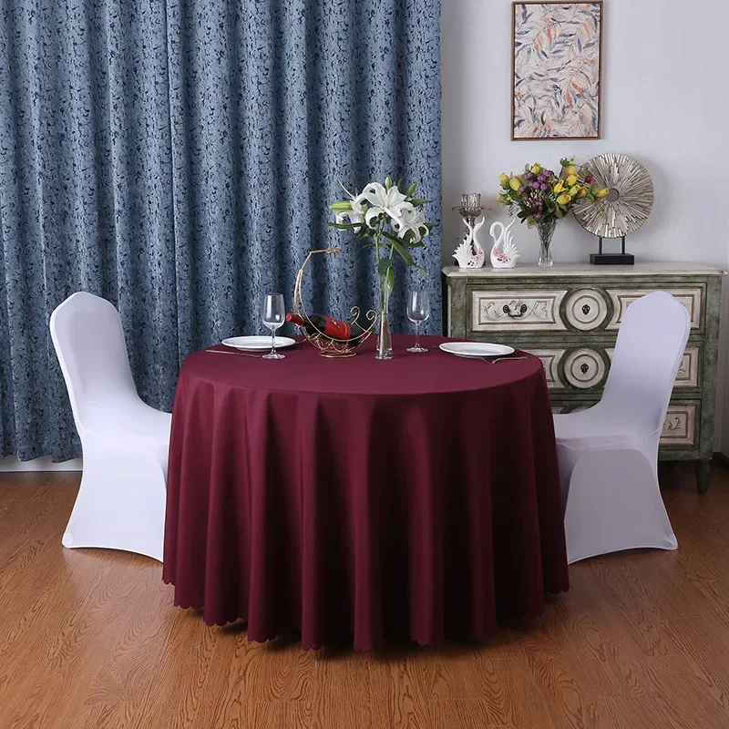 Bruiloft Decoratie Tafelkleed Rond Doek Polyester Effen Kleur Banket Hotelshow Verjaardagsfeestje Effen Duurzaam Voor Gebruik