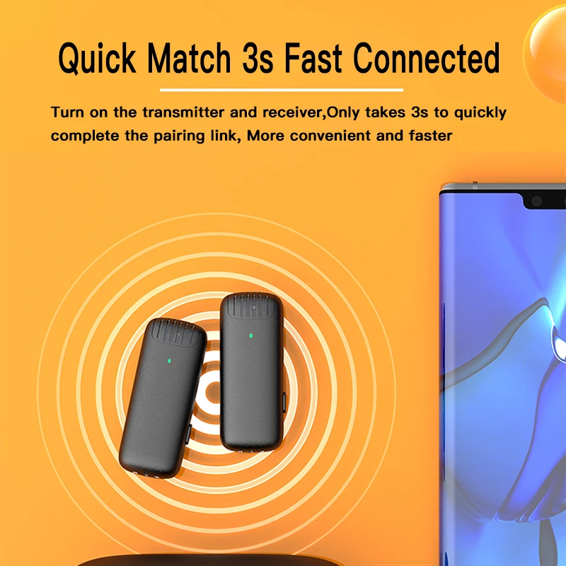 Wireless Lavalier Microphone Live Streaming Tiktok Phone Microphone Outdoor Video Shooting Vlog foodie Live-streamer Microphone