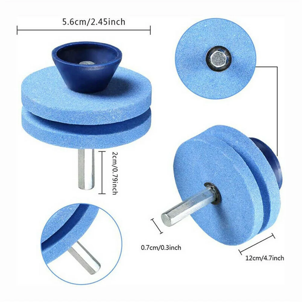 

Double Layer Lawn Mower Sharpener Wear-resistant Sharpener Industrial Grinding Head Mower Accessories Random Color