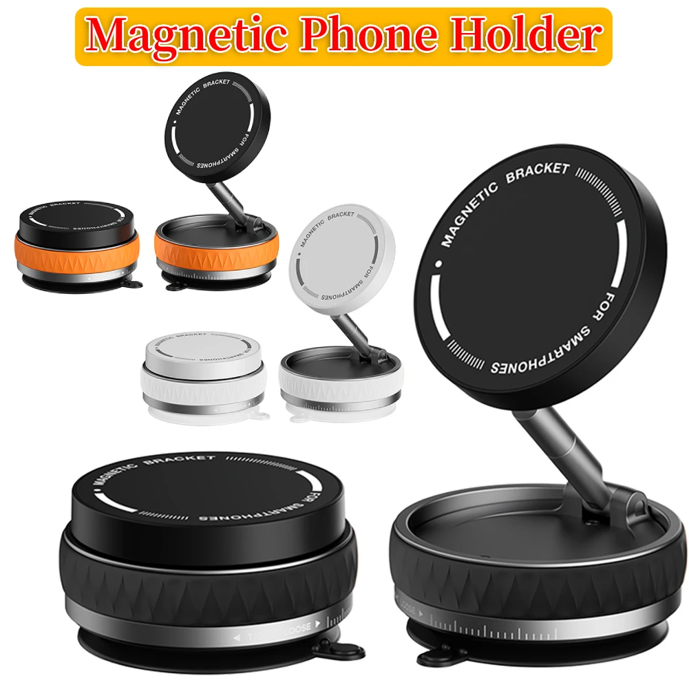 ل Magsafe حامل هاتف السيارة المغناطيسي فراغ 360 °   حامل هاتف محمول ذكي قابل للطي للتركيب على السيارة لهاتف Magsafe iPhone