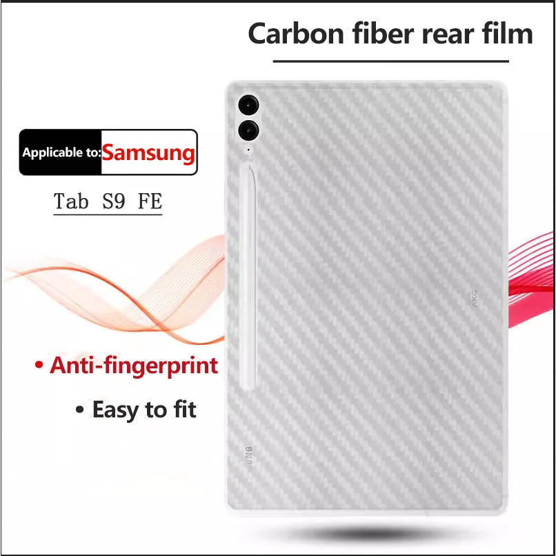 Carbon Fiber Film For Samsung Galaxy Tab S9 FE Plus S9Plus S7 FE S8 Plus 12.4 A9 Plus S9 S8 S7 A9 A7 Lite S9 FE 10.9 A8 A7 A8.0