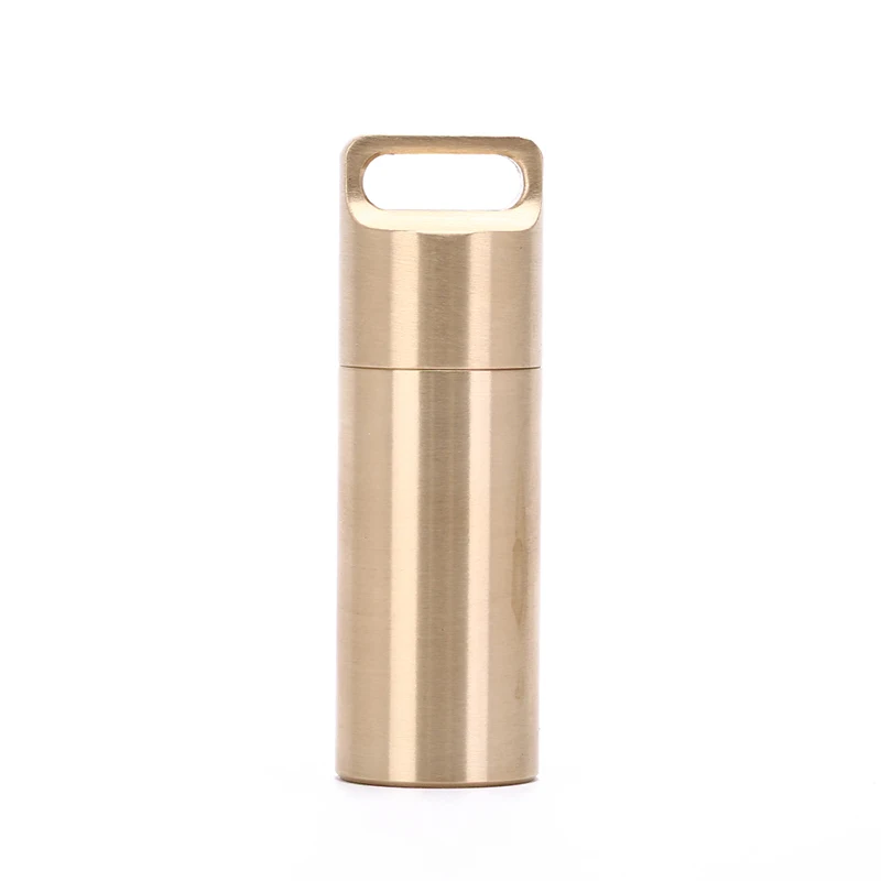 1pc Waterproof Aluminum Pill Box Case Bottle Cache Drug Holder For Traveling Camping Container Keychain Medicine Box Health Care