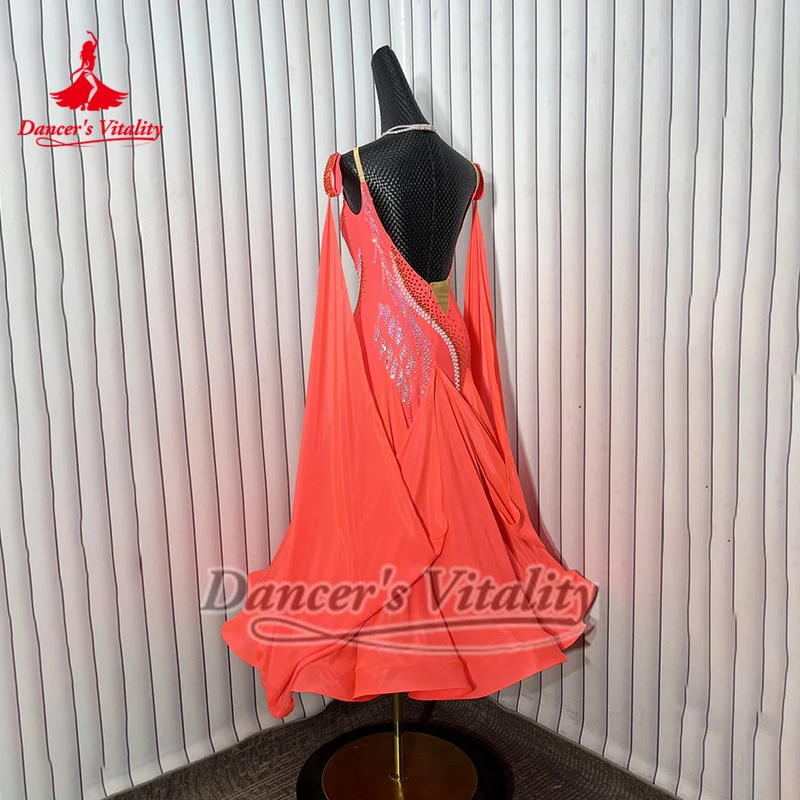 الكبار الفالس التانغو بلا أكمام عارية الذراعين أداء ملفوفة الوركين فساتين سوينغ كبيرة تخصيص حيوية قاعة الرقص الملابس