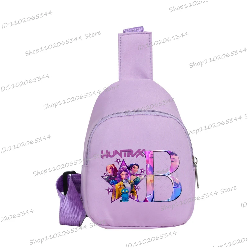 Tas Dada Anak Baru Motif Anime Kartun Alfabet, Tas Selempang Diagonal Modis untuk Anak Perempuan dan Laki-laki, Tas Dada Kasual Kartun