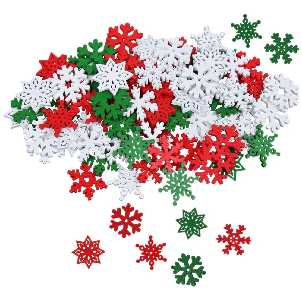 

50pcs Christmas Wood Slices Snowflake Ornaments Wooden Cutouts Craft Supplies Diy Decorations Holiday Party Wedding Winter