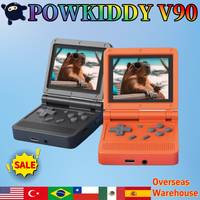 POWKIDDY V90 Flip Handheld Game Console 3-Inch IPS Screen  Open System Game Console 16 Simulators PS1 Retro  Game Children Gifts