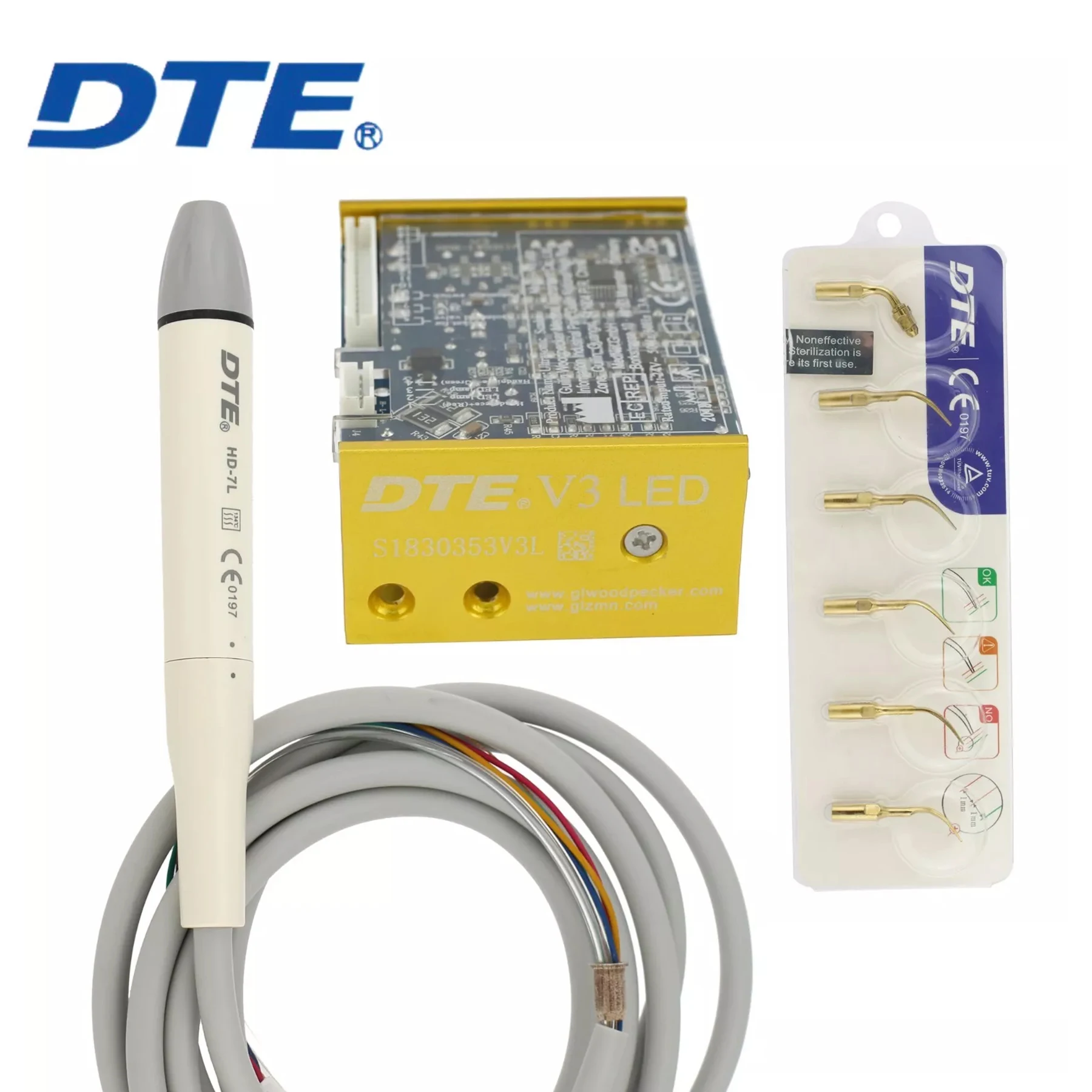 Woodpecker Dental DTE V3 LED Built in Ultrasonic Scaler Handpiece HD-7L Satelec