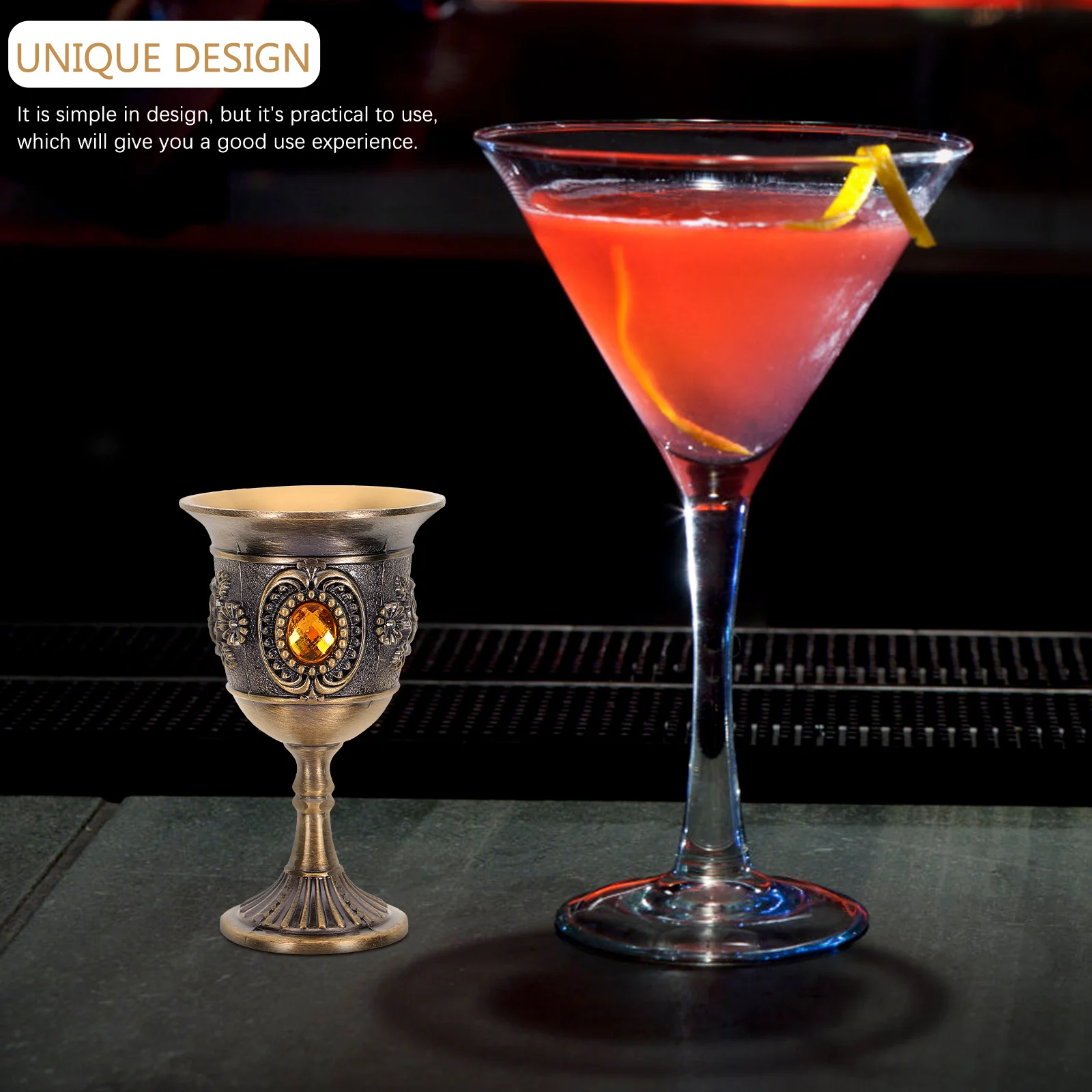 

1pc Goblet Cup Exquisite Tin Alloy Vintage Classic Drinking Glass Home Restaurant Party Gift Whiskey Chalice Banquet