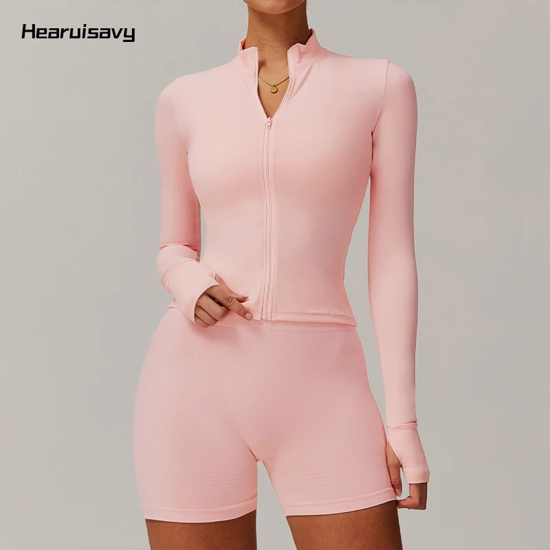 

Hearuisavy Women's Skintight Yoga Top Female Quick-Drying Breathable Workout Top Casual Running Gym Long Sleeved Sports Jackets