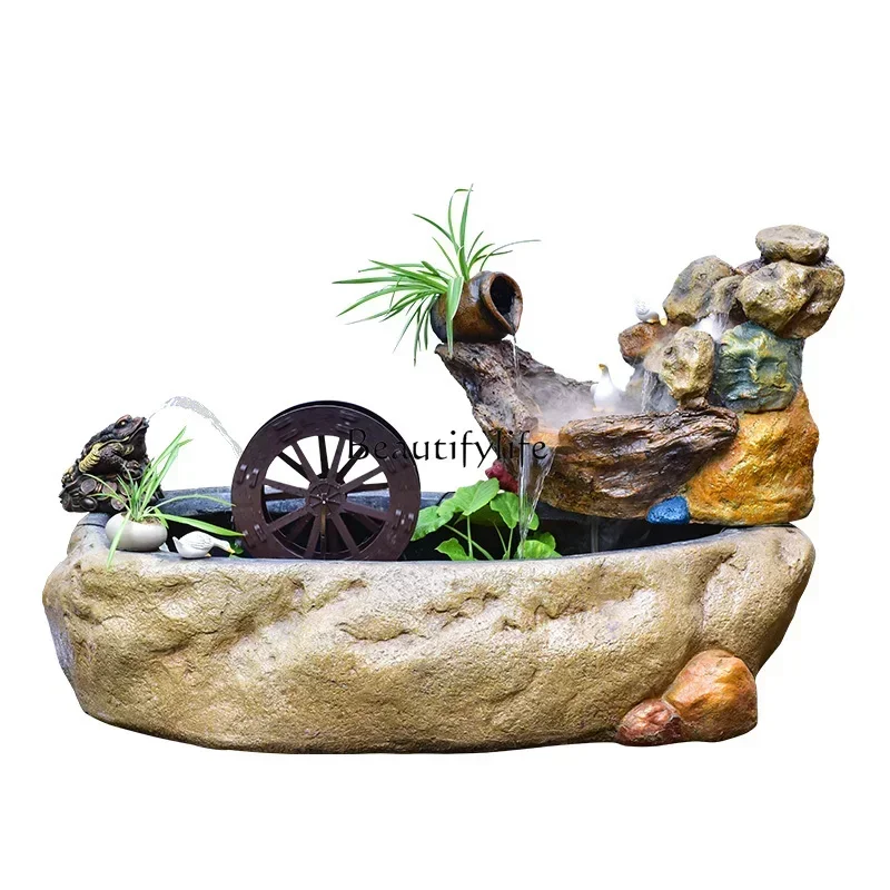 

Chinese rockery fountain ornament courtyard flowing water landscape outdoor fish pond landscaping