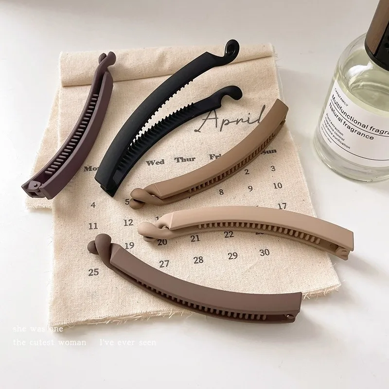 Frosted Banana Clip Women's High-end Seamless Versatile Hair Clip Fashion Simple Hair Accessories image 3