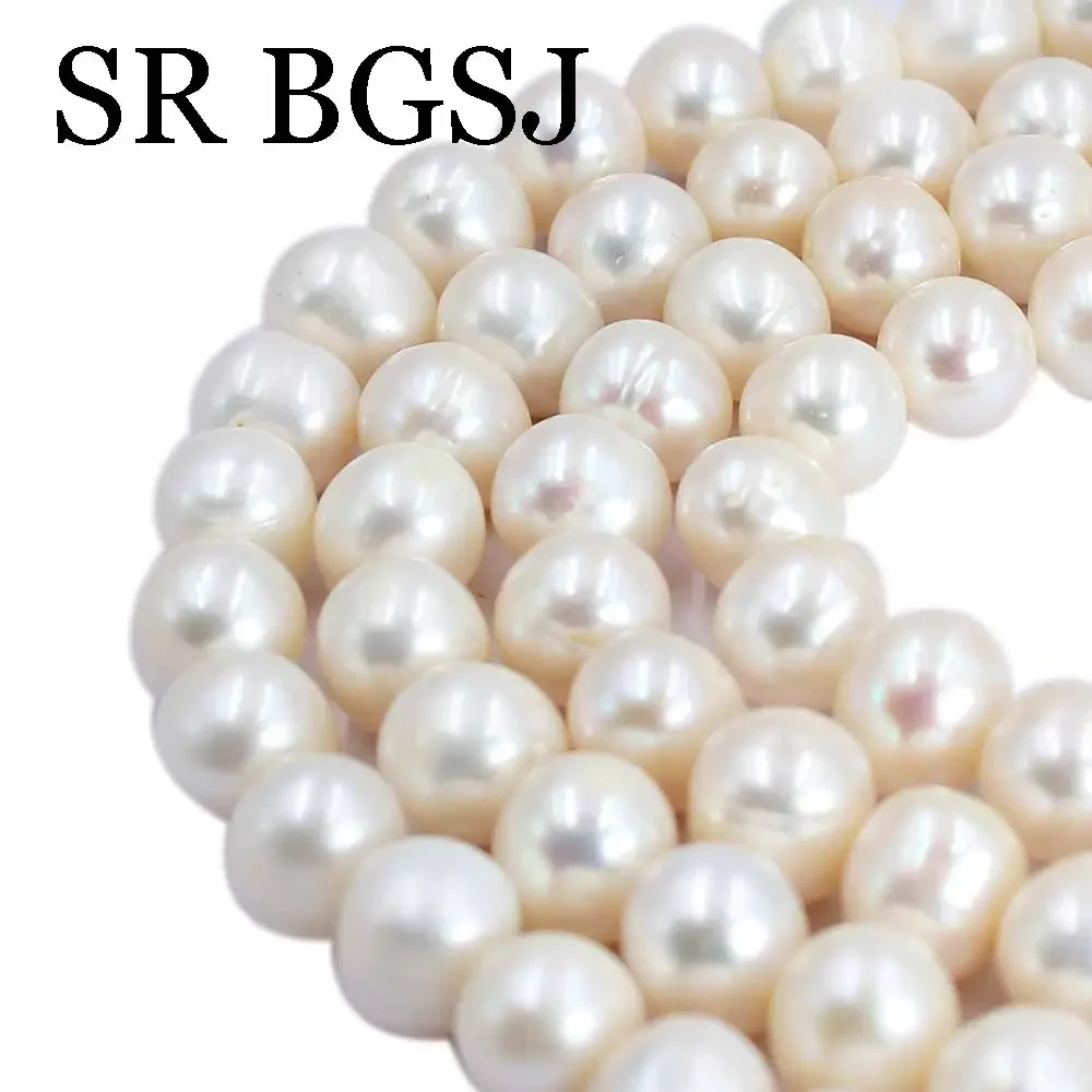 10x12mm High Quality Egg Shape 3A White Freshwater Pearl Beads Strand 15inch