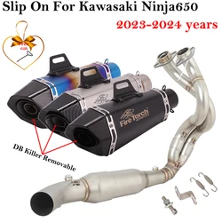 Slip On For Kawasaki Ninja650 Ninja 650 2023 2024 Motorcycle Full Exhaust System Esacpe Muffler Front Middle Link Pipe DB Killer