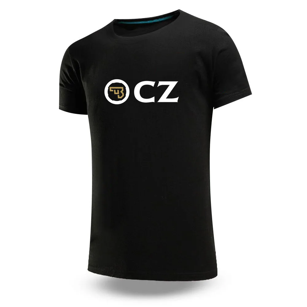 CZ Ceska Zbrojovka 2023 Men's New Summer Hot Sale Solid Color Printing T-Shirts Casual O-Neck Short-Sleeved Fashion Printing Top