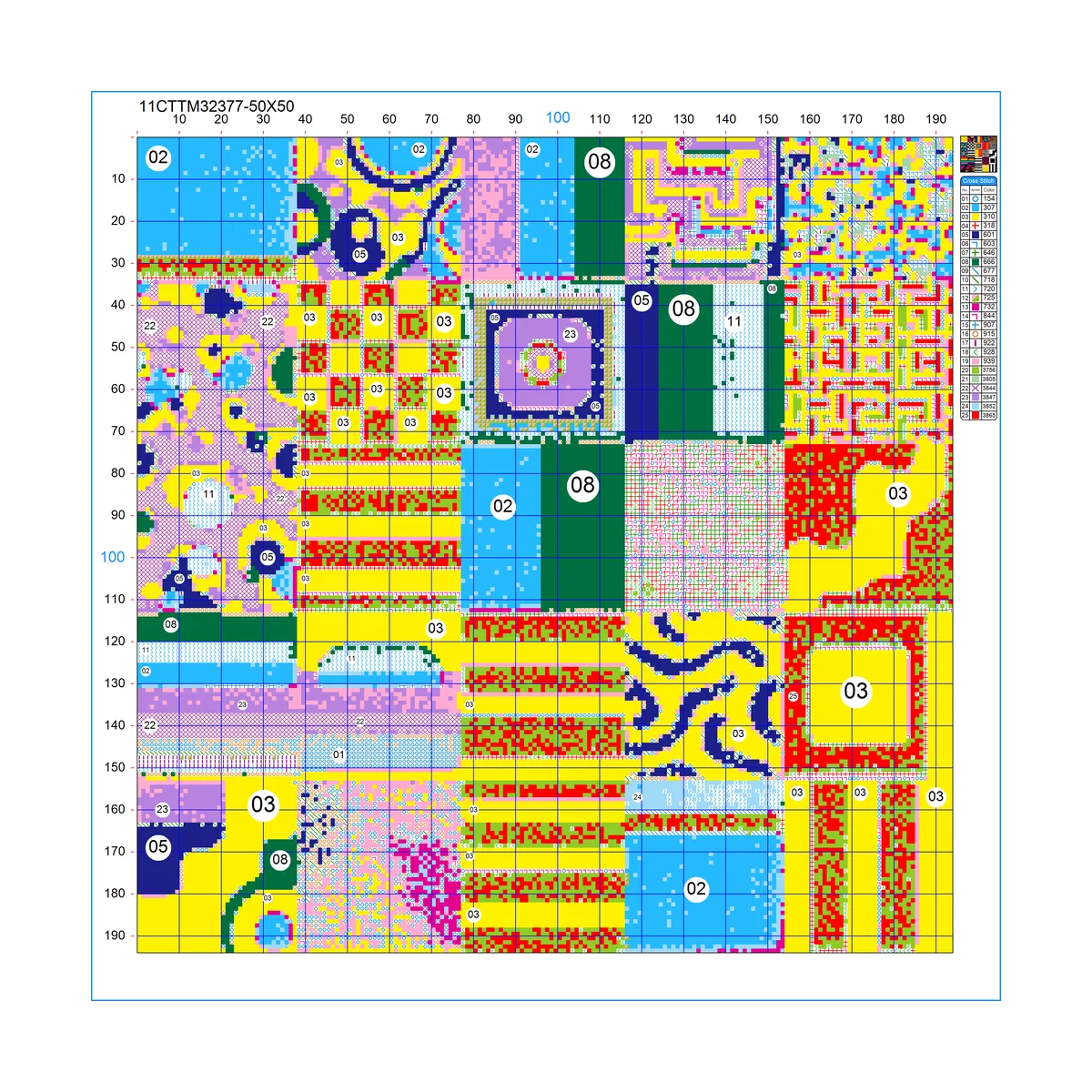 1 Stück, 50 x 50 cm / 19,69 Zoll, 11CT/14CT Kreuzstich-Set, DIY-Stickset als Geschenk zum Valentinstag, für Festivals, Landschaftsmotiv. – Detail 2