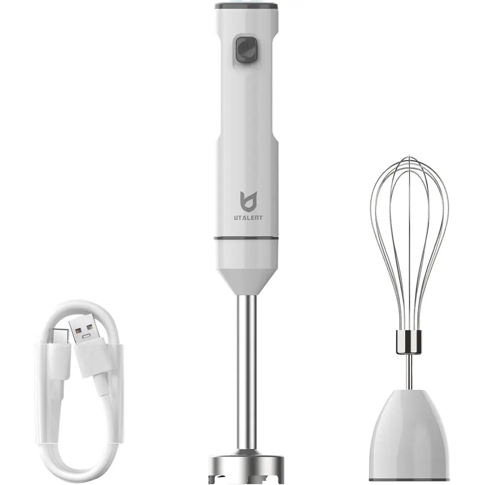 

Cordless Variable Speed Immersion Blender Rechargeable with USB-C Charging Cable, Egg Whisk, for Smoothies, Milkshakes, Hummus a