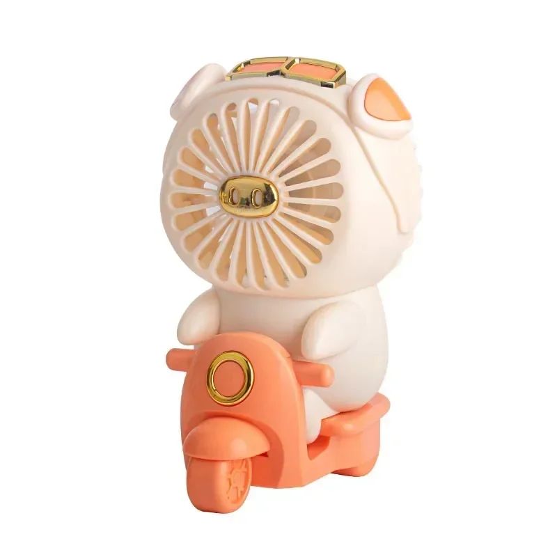 Usb Fan With Night Light Two Wind Speed Air Cooler Rechargeable Mini Fan Cute Pet Desktop Fans For Students Silent