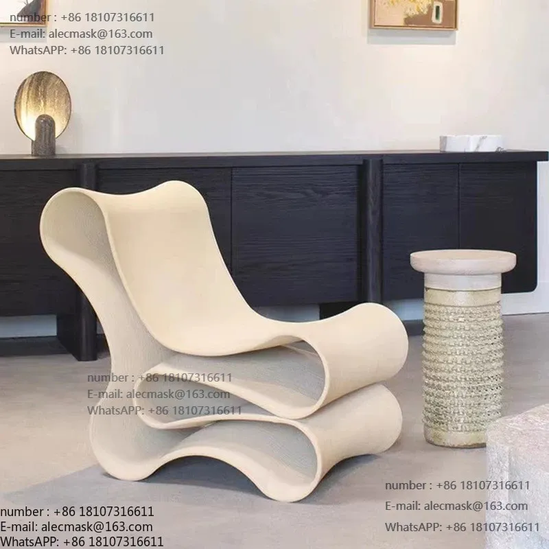 

Modern designer special-shaped folding chair fiberglass noodle chair model room
