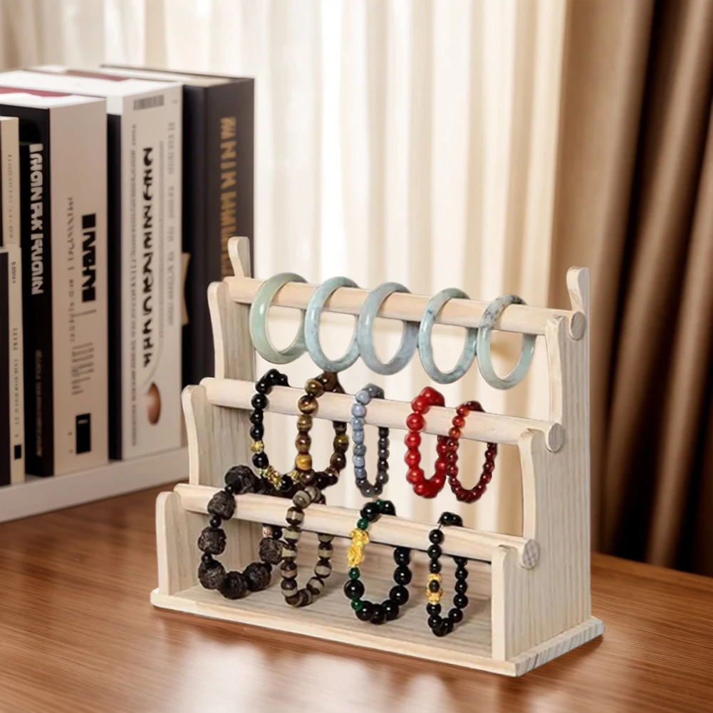 

32x11.5x25cm 3 Layer Wooden Bracelet Holder Bracelet Display Stand Jewelry Organizer