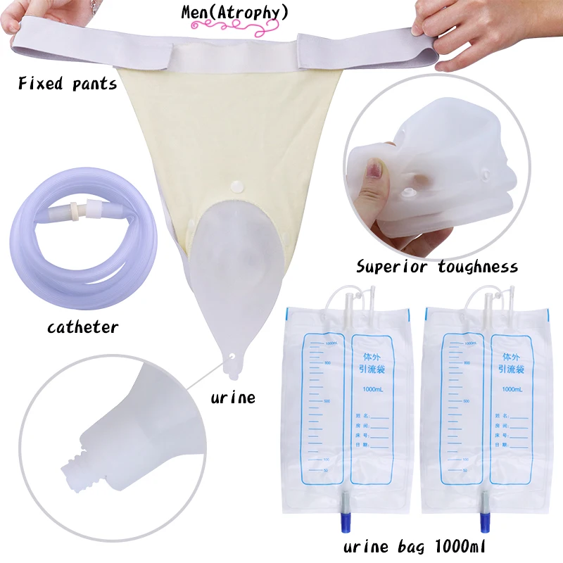 Incontinence Urinal Pee Holder Bag Breathable Leakproof Urine Collector Bedridden Adult Toilet Catheter For Female/Male/Elderly