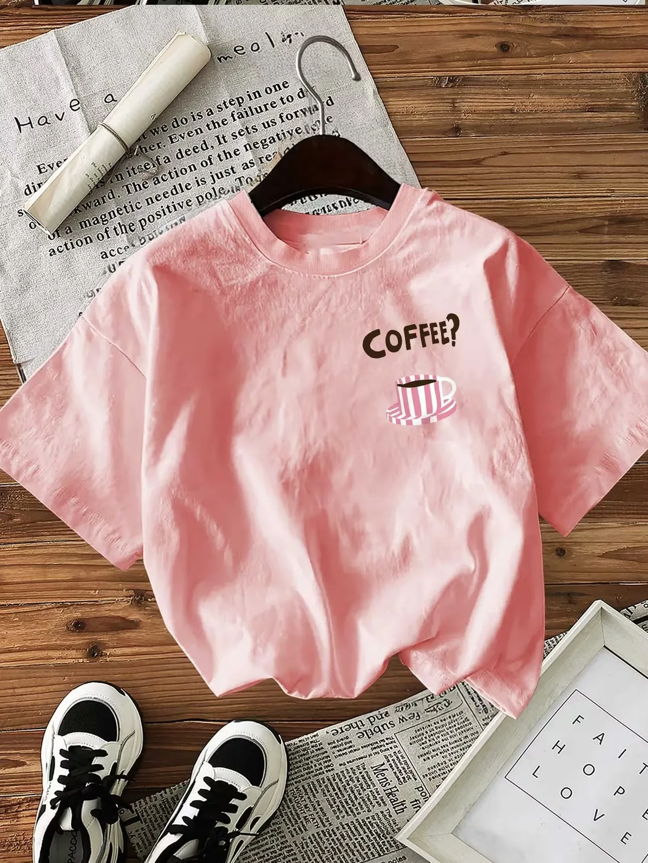 Grafisches T-Shirt für Kaffeeliebhaberinnen, 100 % Baumwolle, lässiges Damen-T-Shirt, weiches Rundhals-Kurzarm-Oberteil, lustiges T-Shirt für den Sommer, weiblich – Detail 3