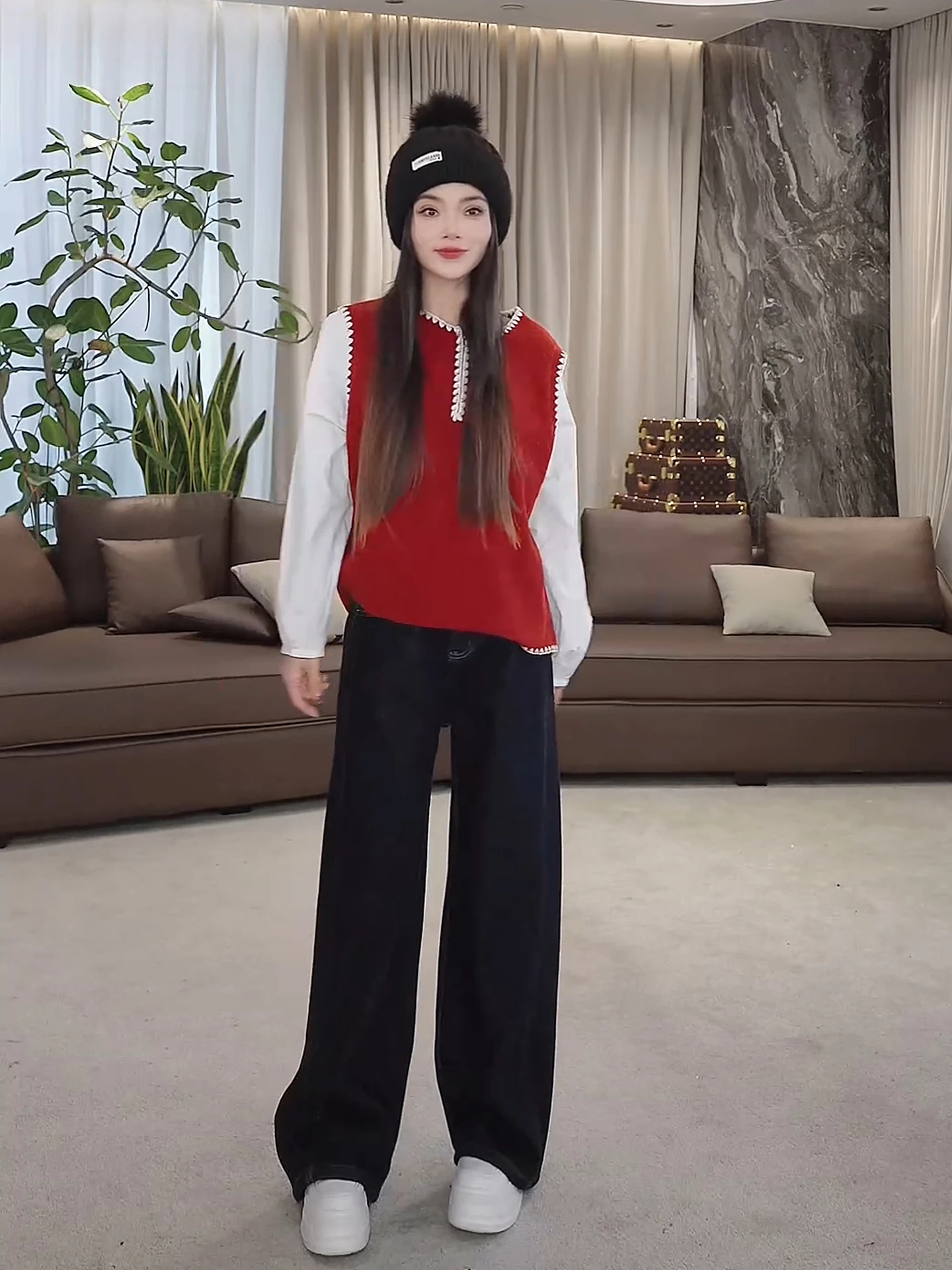 

Джинсы женские прямого кроя с высокой талией, утягивающие, из утолщенного денима, модные, осенне-зимние, хлопковые...