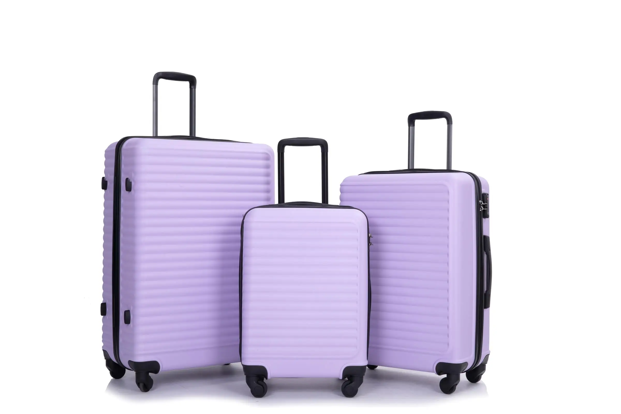 3-Piece Lavender Luggage Set - Lightweight ABS Suitcases with Spinner Wheels, TSA Lock & Hooks (20/24/28 inch)