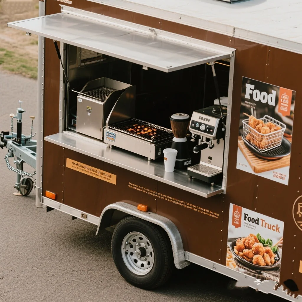 Camion de nourriture pour Pizza, crème glacée, café, avec cuisine complète, chariot de vente de nourriture pour Hot Dog, remorque, Support de personnalisation, voiture alimentaire, 2025