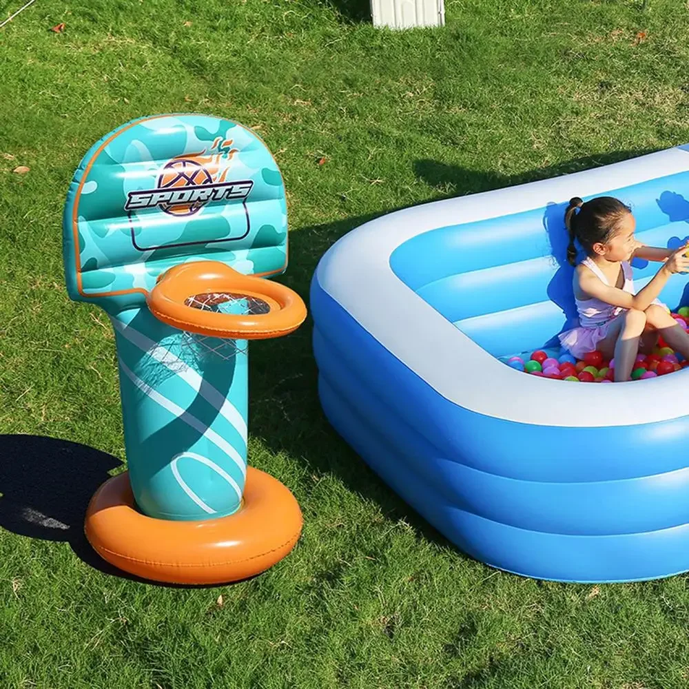 Inflatable Pvc Multifunctional Swimming Pool, Inflatable Basketball Hoop, Indoor, Water, Basketball Hoop