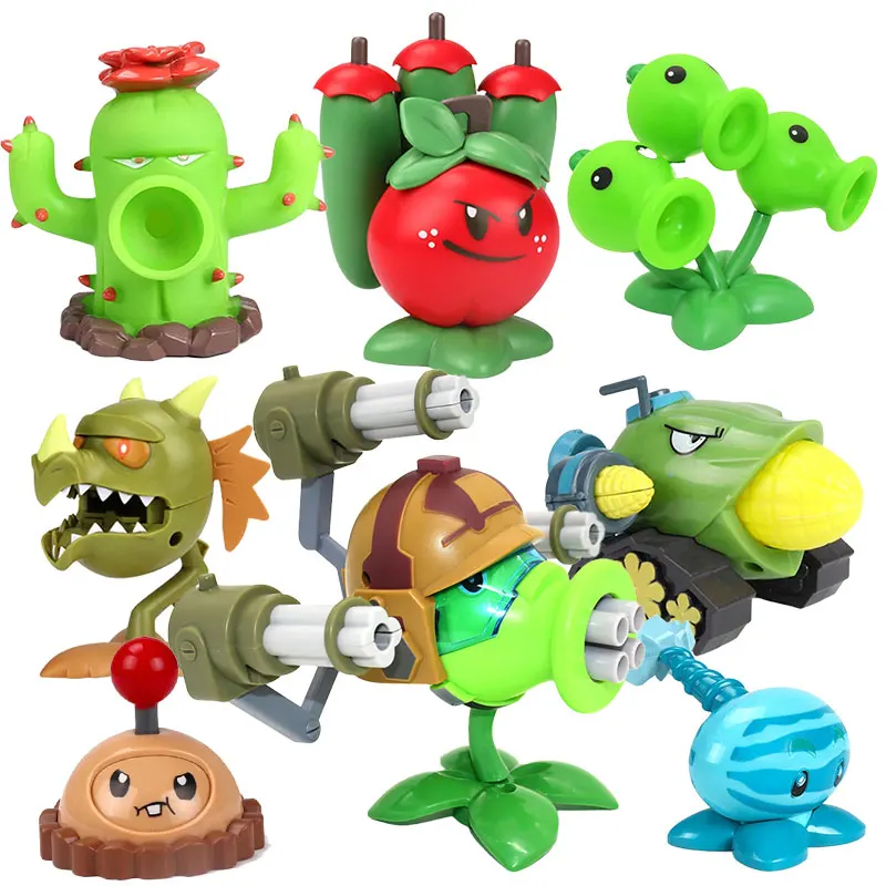 New Plants vs Zombies Toys Action Figures Gatling Peashooter Sunflower Gargantuar Dr.Zomboss Dolls for Children Birthday Gifts