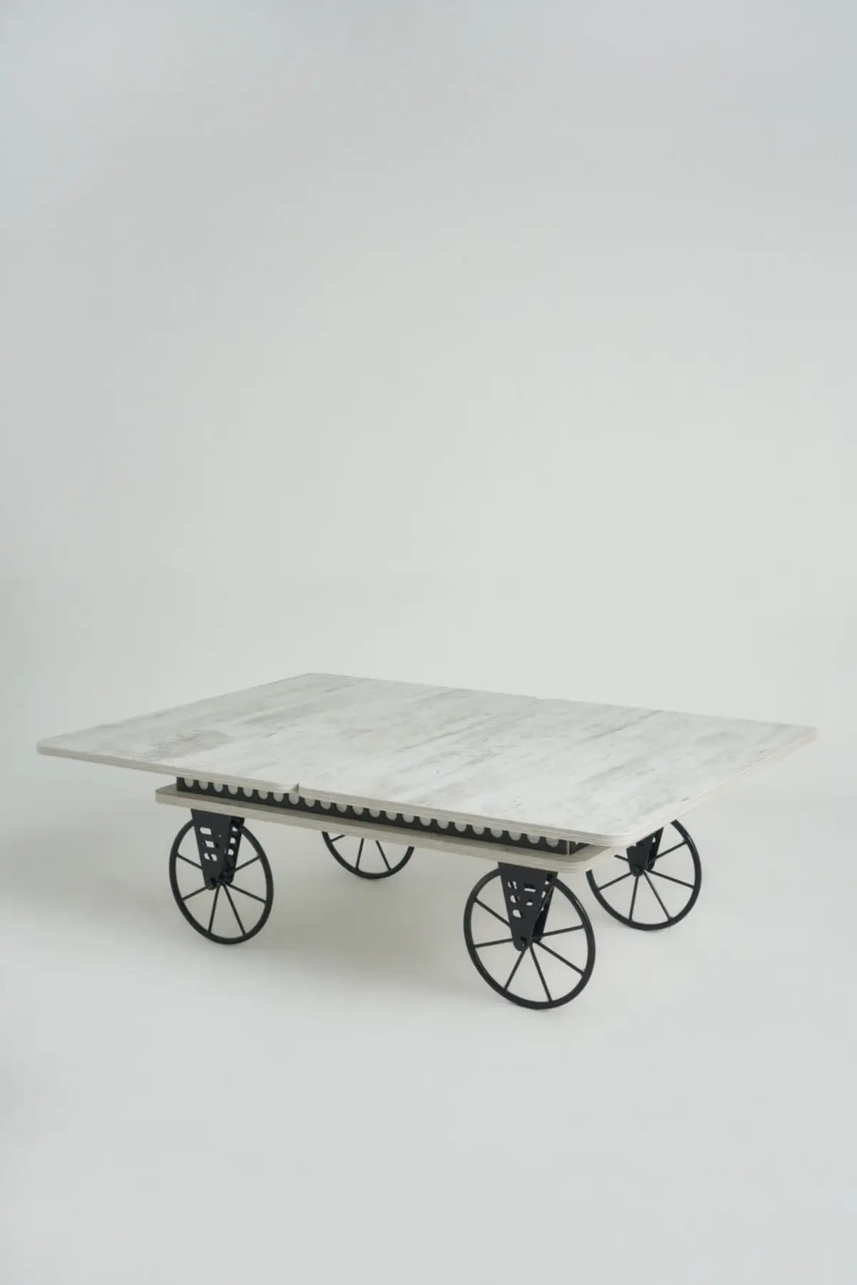 

DOLBOVI Luna Smart Coffee Table, Desk, Dining Table, The Table, With Wheels for Antique White Color Coffee Table