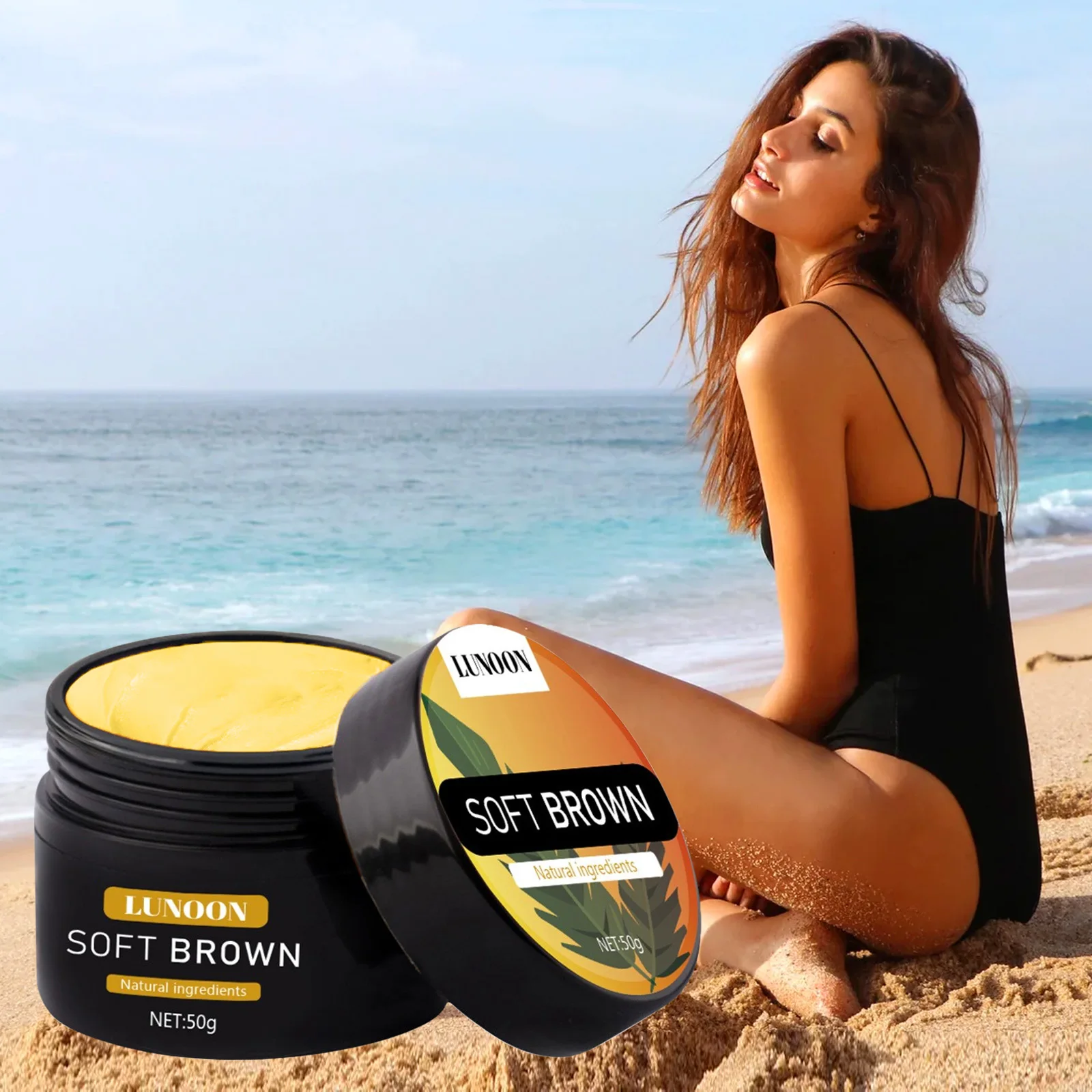 كريم تسمير البشرة Suntan يحمي الإشعاع طويل الأمد برونزي لتسمير البشرة مغذي يخلق تأثيرًا أسودًا طبيعيًا للوجه والجسم