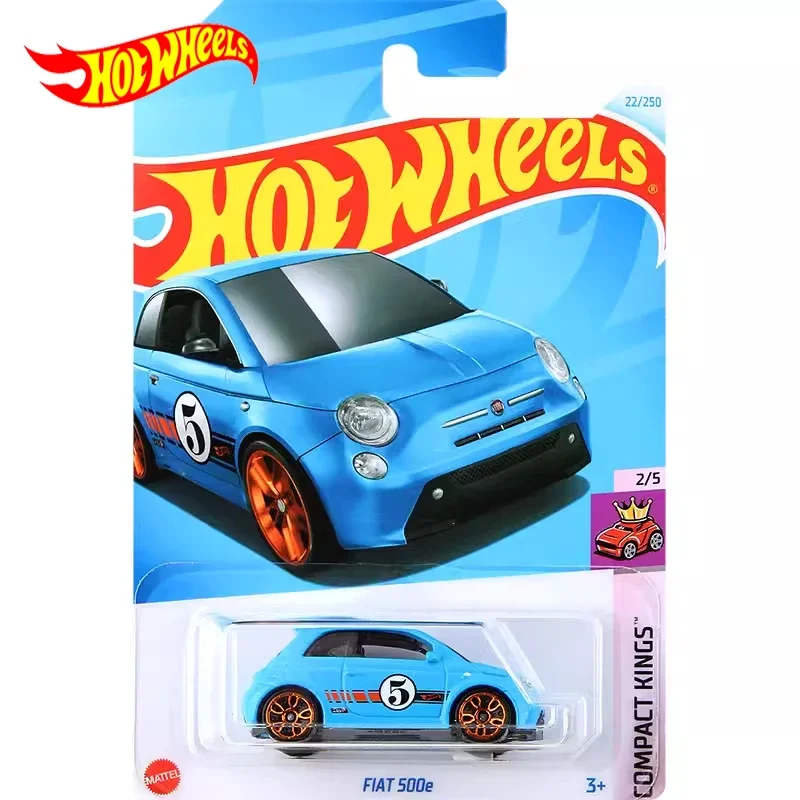 2024G Original Hot Wheels Car Fiat 500e Toys for Boys 1/64 Diecast Vehicle Alloy Model Compact Kings Brinquedos Birthday Gift