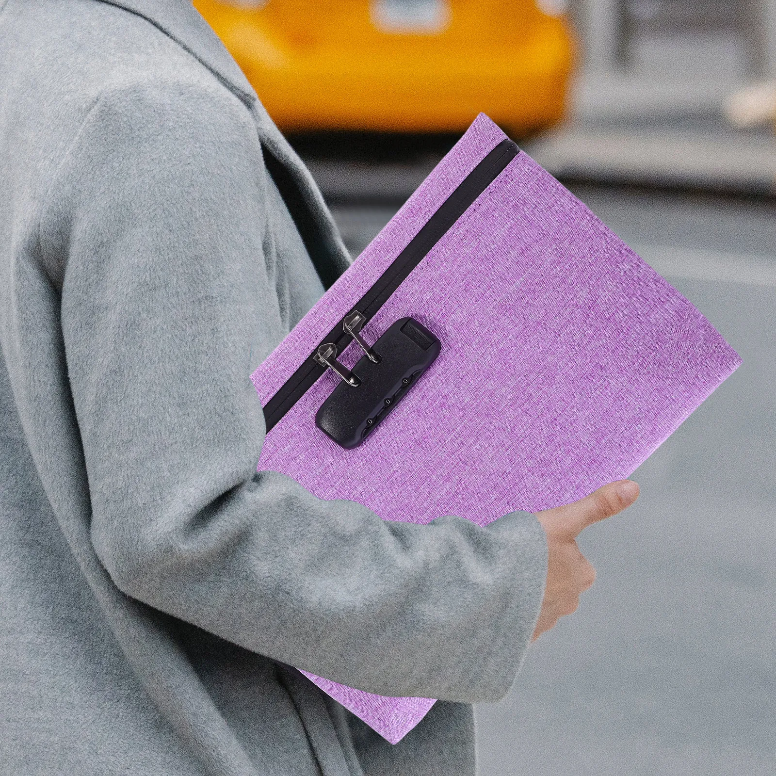 

Portable Rose Pink Combination Lock Storage Bag High Security Large Capacity Waterproof Document Holder for Business Travel
