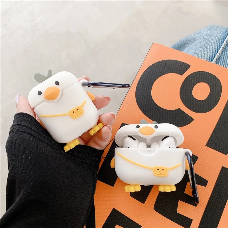 

Cute 3D Bag Duck Case For Airpods Pro,Soft Protective Bluetoothe Earphone Silicone Cover For Airpods Pro 2 Case Funda Kids Men