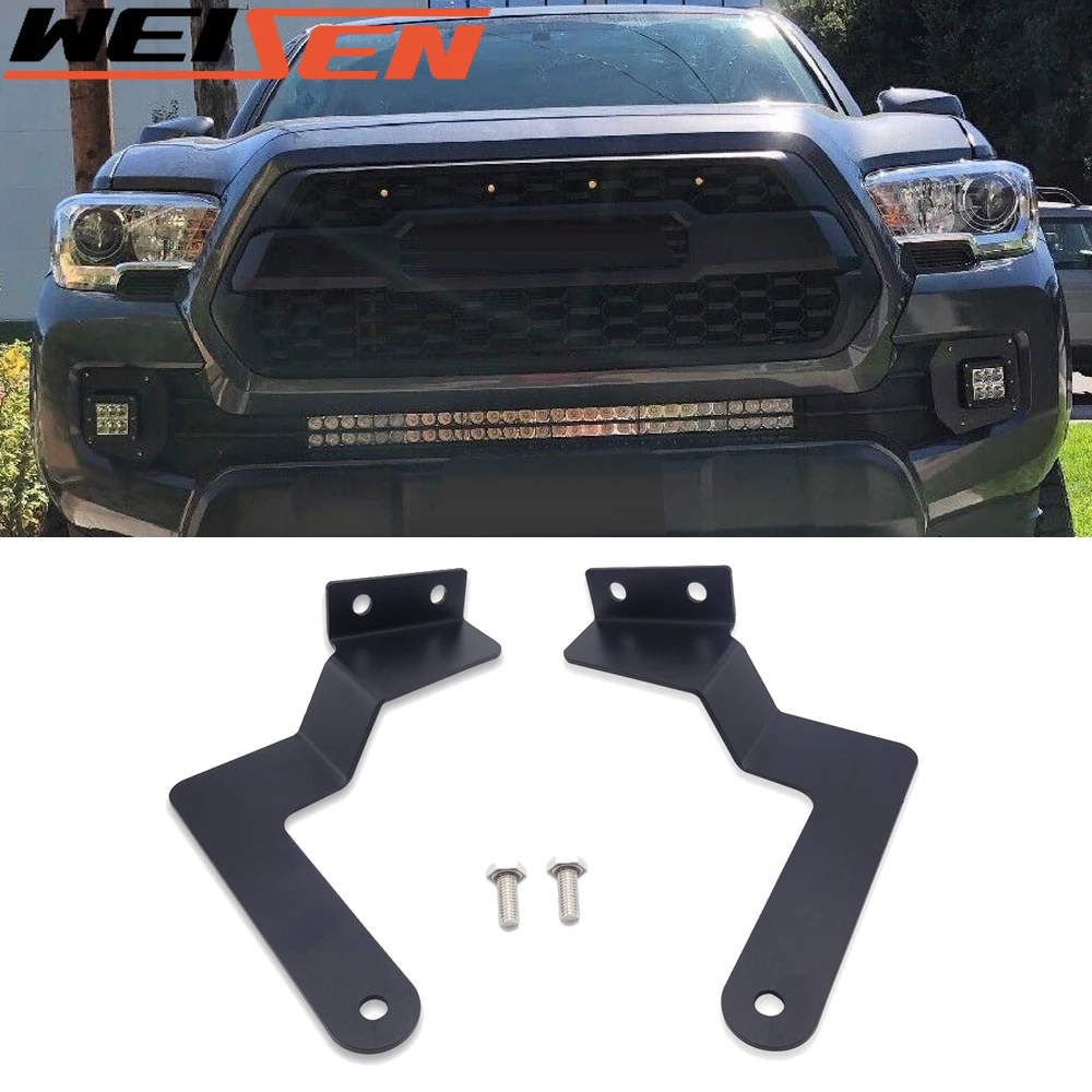 

Car Accessories Lower Hidden Bumper Grille Mount Brackets Fit 32 Inches LED Light Bar For Toyota Tacoma 2016-2023 Pickup 2WD 4WD