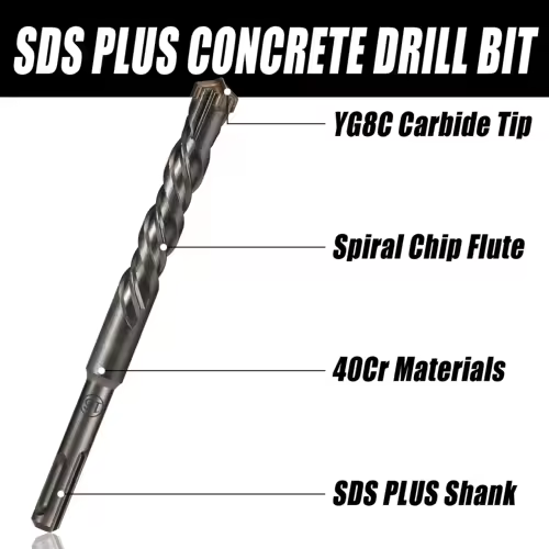Extended Cross Electric Hammer Drill 110-500mm SDS Plus Through Wall Reinforced Concrete Hard Alloy Four Blade Impact Drill Bit - Image 3