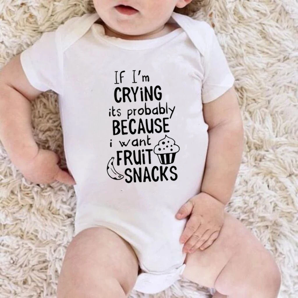 Cute i want eat print Baby Announcement Bodysuit Newborn Baby Bodysuits Summer Boys Girls Romper Body Pregnancy Reveal Clothes