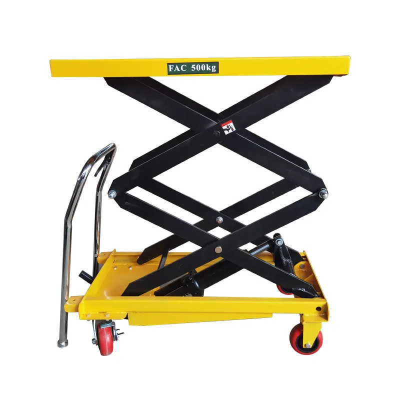Small 0.9M Scissor Lift Table Cart Trolley 300kg 500KG Manual Handling Lifter