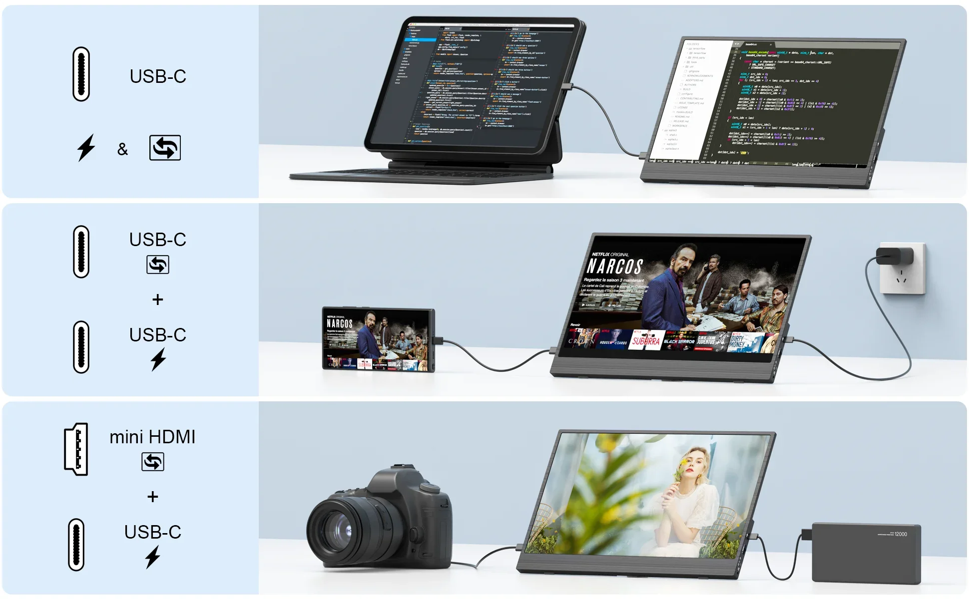 شاشات LCD LED صغيرة مقاس 13.3 بوصة تعمل باللمس وشاشة ألعاب 4K وشاشة لوحة IPS وشاشة عرض USB وشاشة محمولة لأجهزة الكمبيوتر المحمول