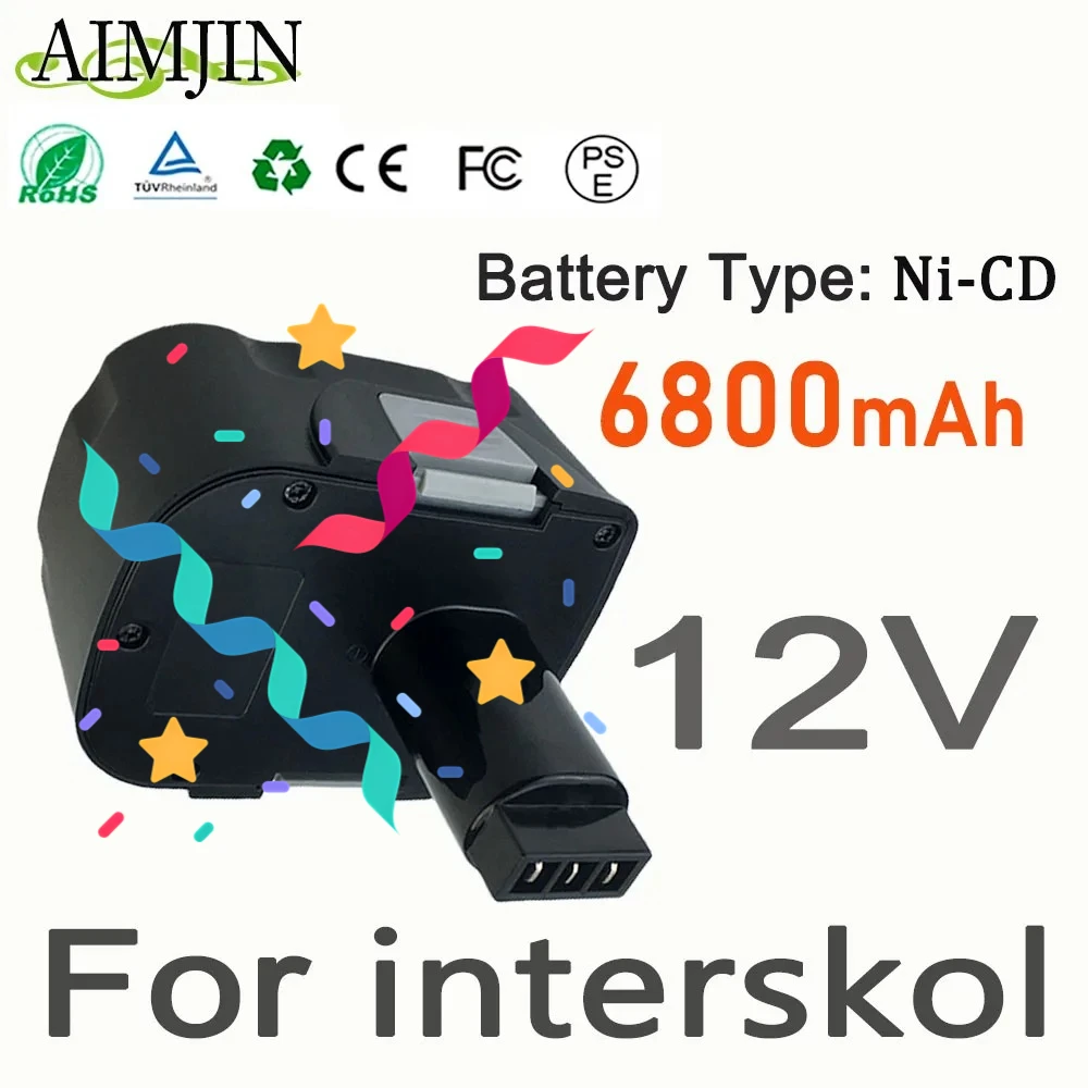 

Аккумулятор для электроинструмента Interskol Super Power 12 В 6800 мАч Ni-CD Аккумуляторная батарея Замена электроинструмента